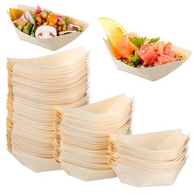 Compact Sushi Serving Container Solid Wood Smooth Tableware