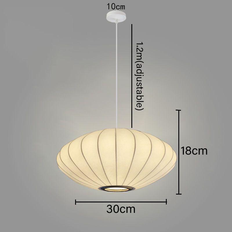 Modern Simple Led Lantern Pendant Light Restaurant Japanese Style Hanging Lights Teahouse Dining Room Fabric Droplights