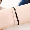 Glory_Arden Non-Tarnishing/Hypoallergenic Surgical Steel Double-Strand Silver-Black Chain Daily Bracelet