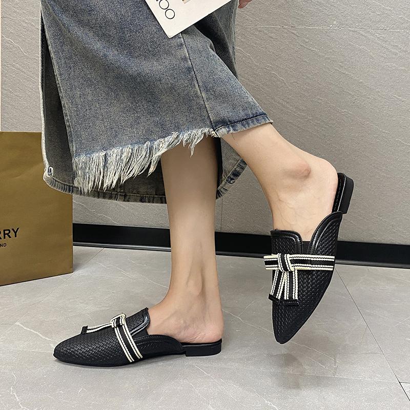 2024 New Women's Slippers Pointed Toe Versatile Color Matching Summer Women's Slippers Comfortable for Outerwear Baotou Zapatos
