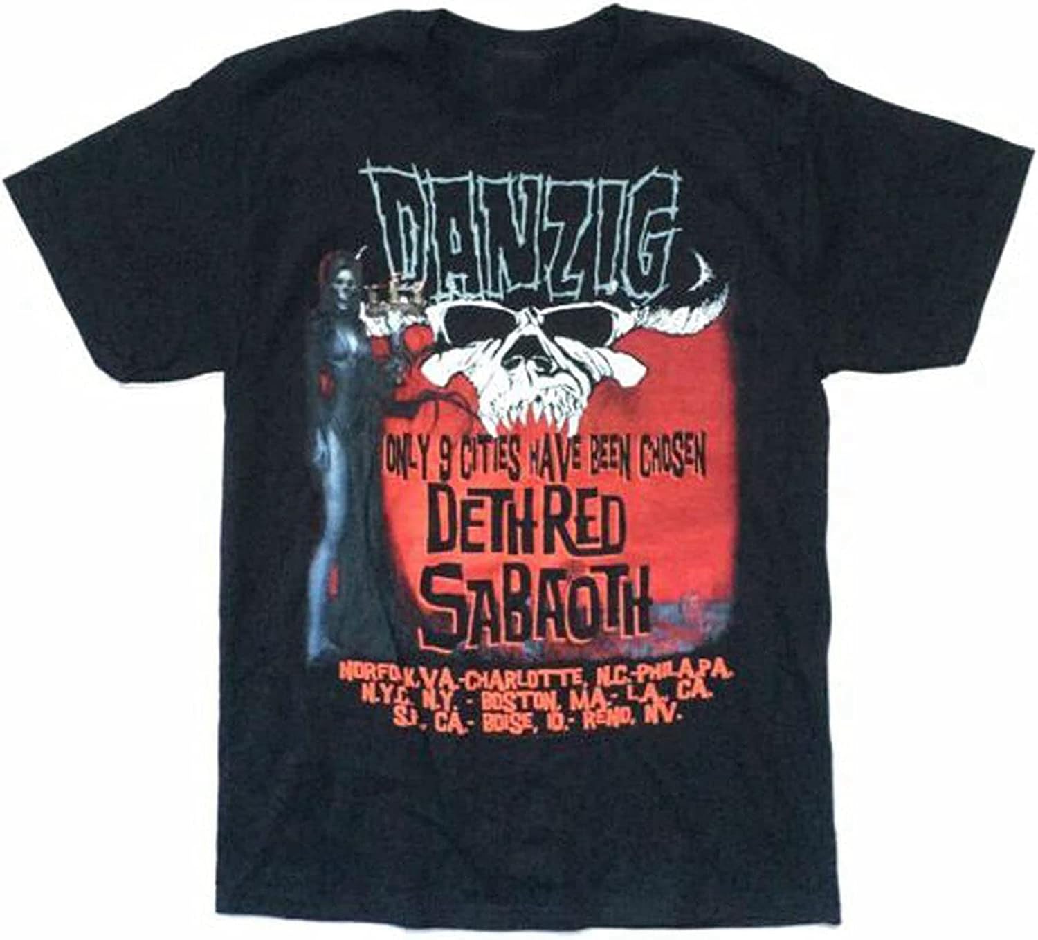 Danzig 9 Cities Deth Red Sabaoth Tour Men T Shirt 3XL чёрный