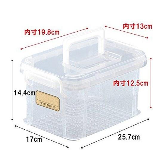 Fudogiken Storage Box Petit Noi50 (with Handle) Clear F-2574H