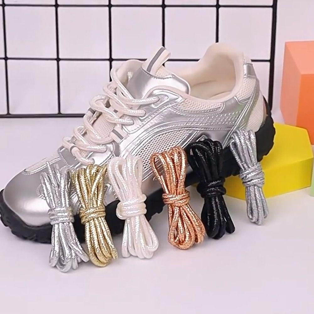1Pair Creative Sneaker Laces Pearlescent Colorful Lurex Shoelaces  Shoe Accessories