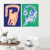 Nordic Abstract Animal Poster Red Pink Green Tiger Canvas Painting Funny Wall Art Prints Picture Kid Bed Room Home Decor