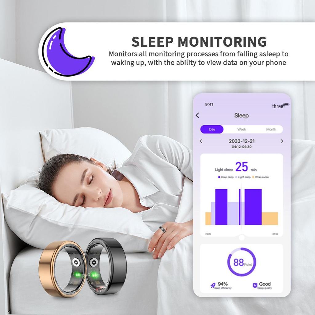 Huaqiangbei Smart Ring: Waterproof Blood Oxygen, Pedometer, Calorie & Sleep Tracker