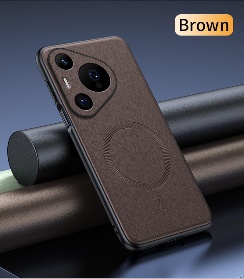 

Для Huawei Pura 70 Pro Plus Чехол Магнитная Кожаная Защитная Крышка Высокое Качество Защита от Отпечатков Пальцев Нескользящий PC+TPU Huawei Pura 70 Pro+ коричневый