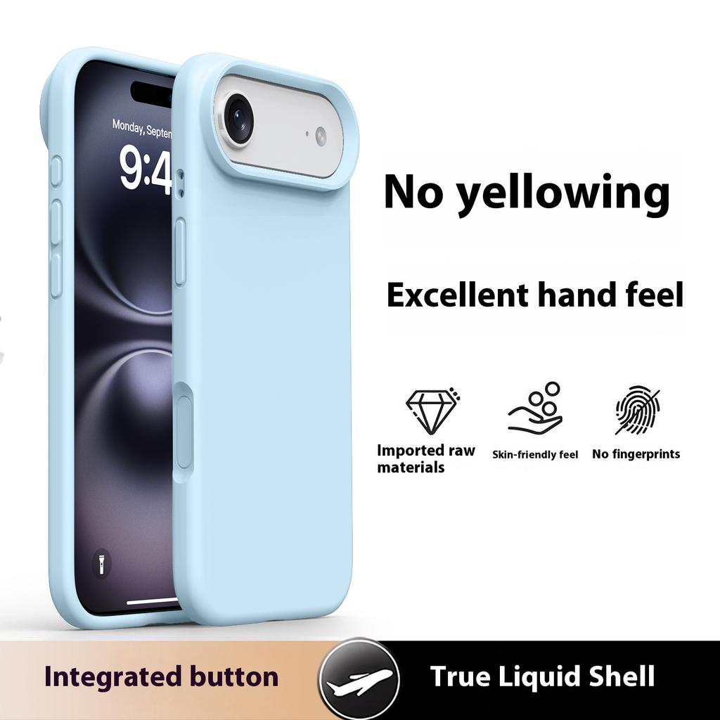 For iPhone 17 Air Case Soft Microfiber Lining Liquid Silicone+PC Phone Cover