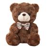 Cute Teddy Bear Plush Toy With Checkered Bow Decoration For Kids Gift Birthday