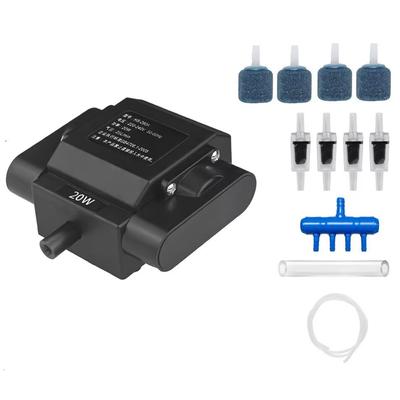 20 W/30 W leistungsstarke Aquariumpumpe, einstellbare Sauerstoffbelüfterpumpe für Fische mit 4 Auslässen und Zubehör