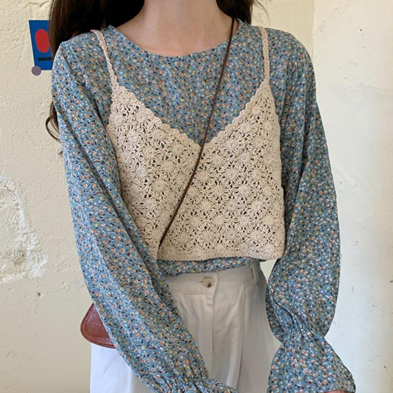 Dámská vesta krátká jednobarevná tílko na ramínka dutá perspektivní tílko