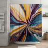 Abstract Art Shower Curtain Waterproof Bathroom Decor Custom Size Available 180x240cm Multicolored Flower Pattern Print.