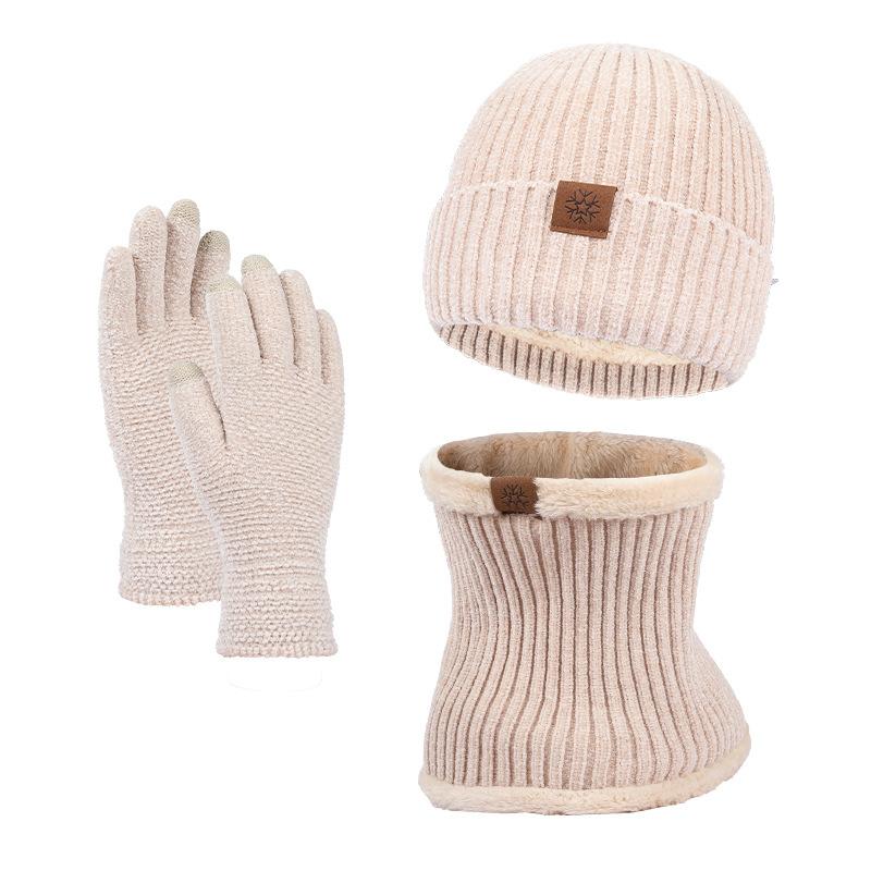 New High-end Camel Wool Scarf Men's Winter Scarf, Hat, Gloves, Gift Box Set, Birthday Gift Thickened and Cold-proof.