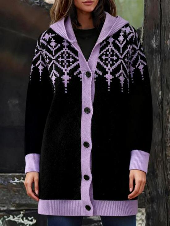 2025 Autumn/Winter Women's Hooded Cardigan Sweater - Casual Loose Cape, Plus Size, Trendy