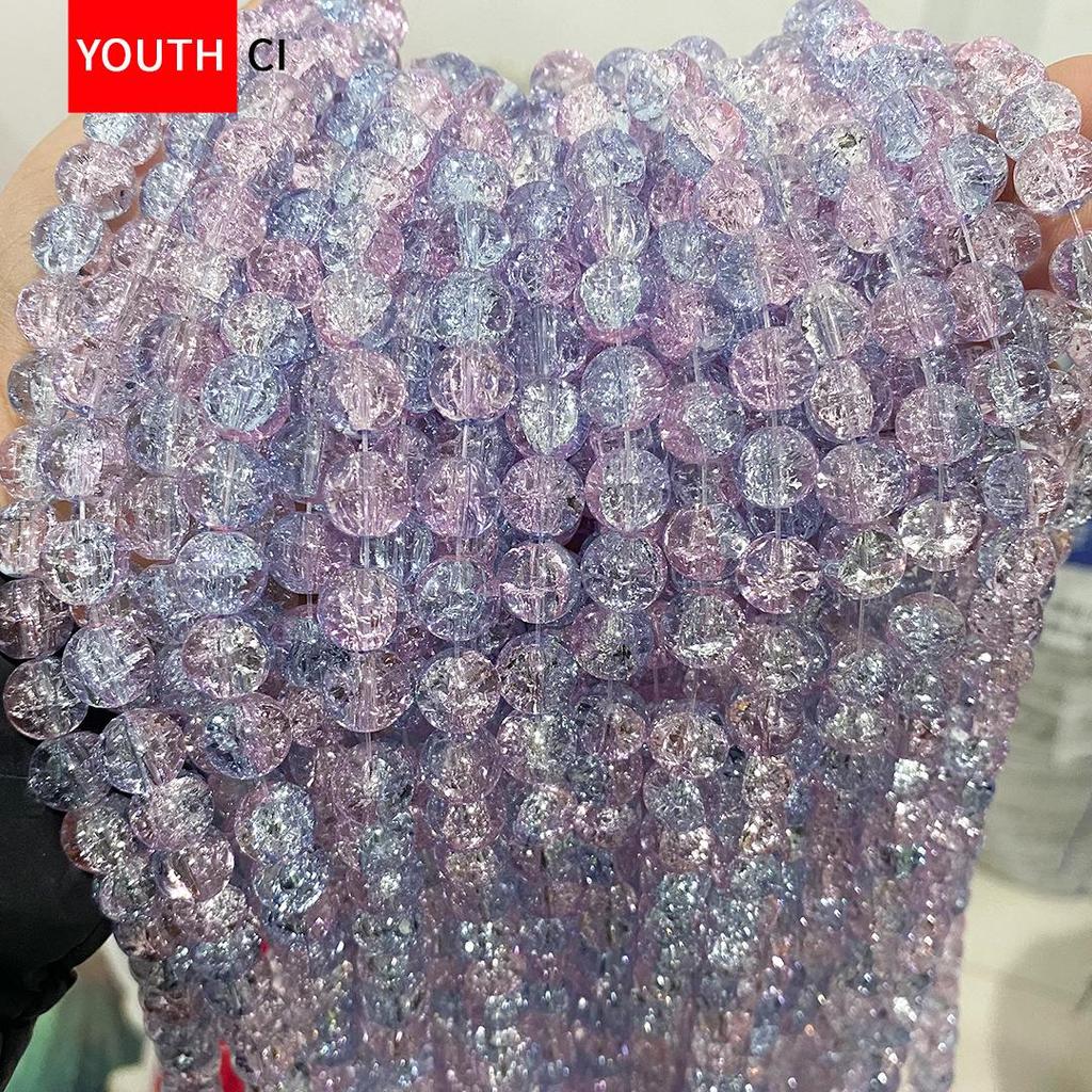 Koraliki z kryształowego szkła z glazurą crackle ice do samodzielnego tworzenia bransoletek i projektów przekładek