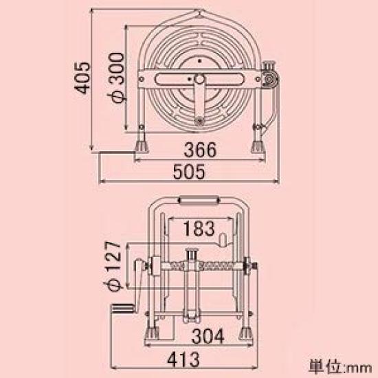 HATAYA Stainless Steel Hose Reel 20m Hose with Lever Narashimaki Hose Stainless Steel Compact Algae-proof Nozzle, Guide, Pedal, SSA-20P