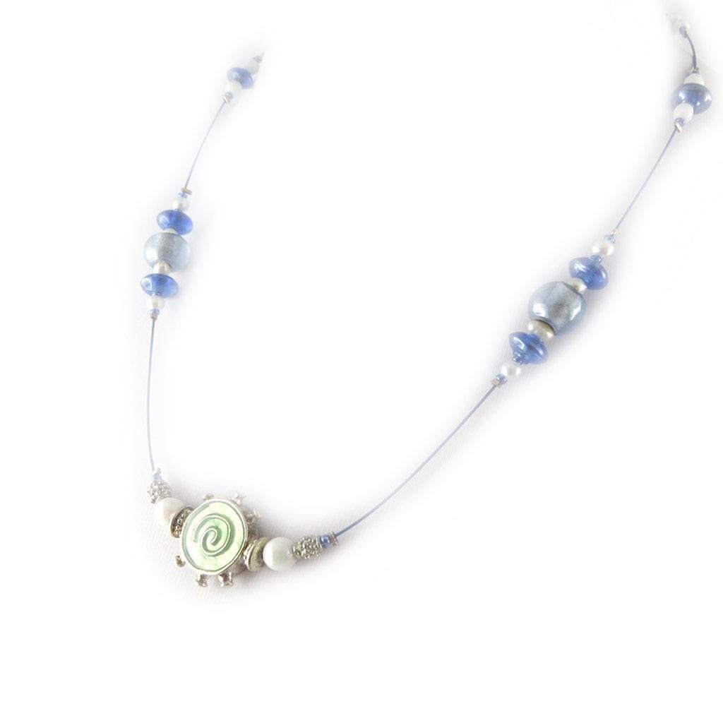 Les Trésors De Lily [D0928] - Designer Necklace 'Sole Mio' Blue