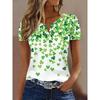 Fashionable Four-Leaf Clover Short-Sleeve T-Shirt for Women'S Wear