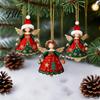 Christmas Window Display Props 6/10/12/24/36PCS 2D Flat Wooden Angel Ornaments, Hanging Decorations for Xmas Ornaments Tree, Wall, Window, Holiday