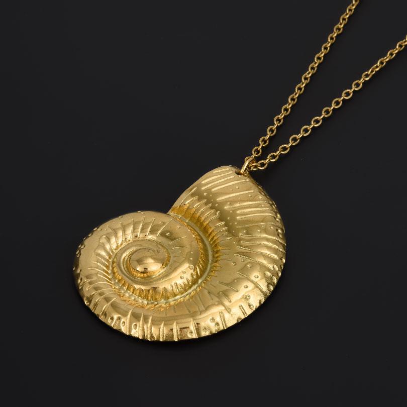 Ocean/Marine Animal Jewelry Set Real Gold Plated Stainless Steel Conch Necklace/Ear Studs/Rings For Women Accessories No Tarnish