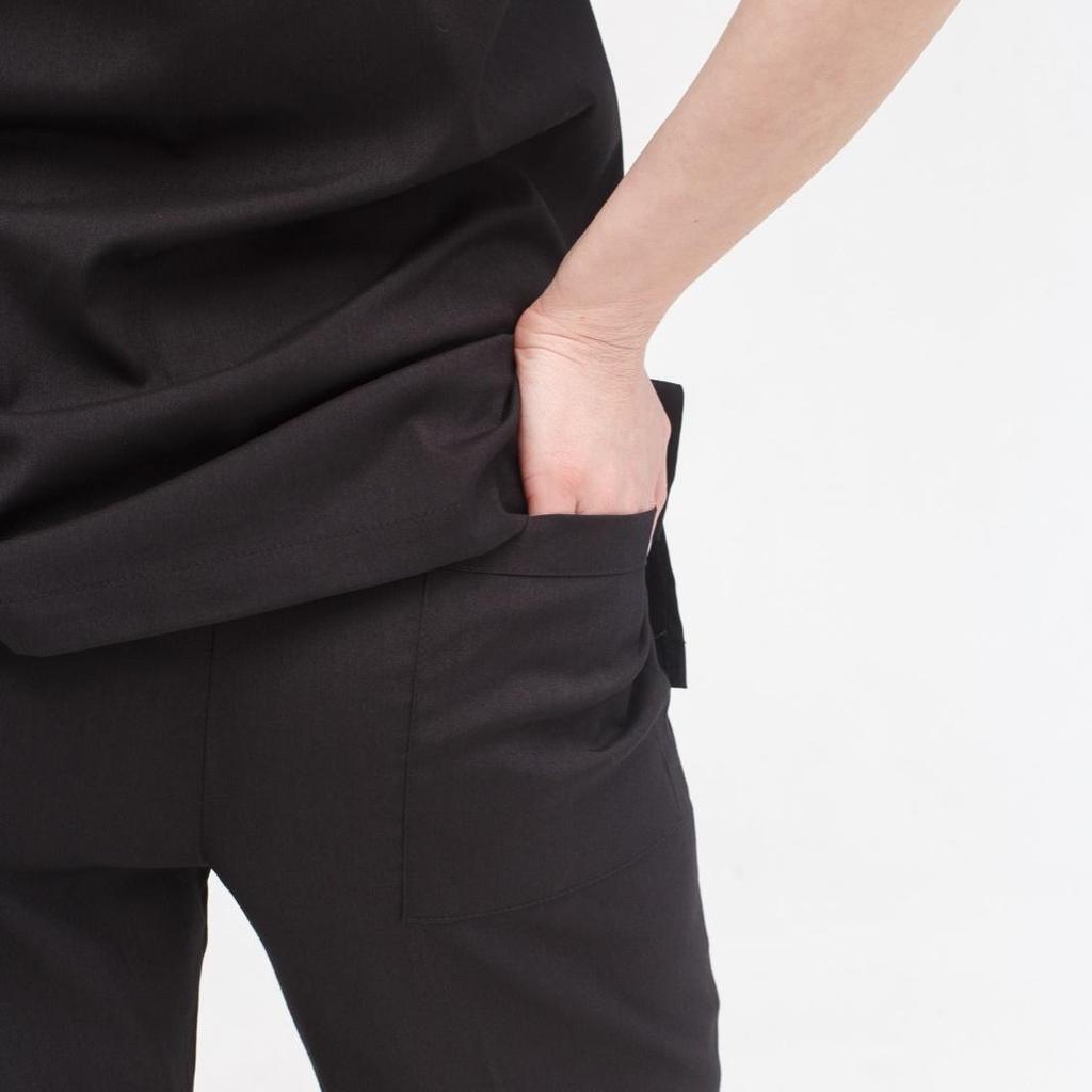 Zweiteiliges Set, medizinische OP-Anzüge, Unisex-Set für Ärzte, Pflegeuniform, Oberteile + Hosen, V-Ausschnitt, kurze Ärmel, dünner Tericoton-Stoff