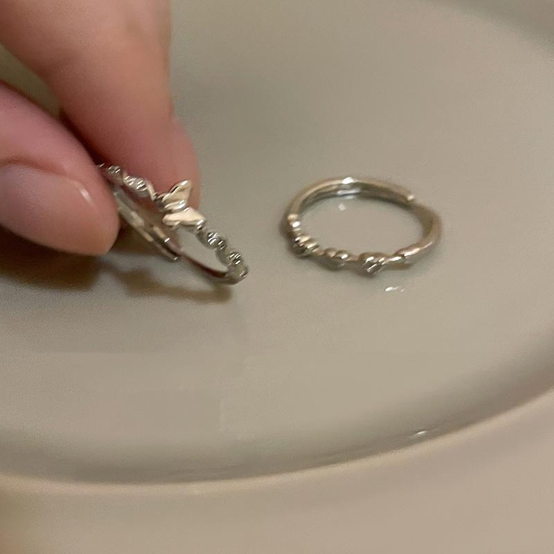 

Heart Shaped Glamorous Butterfly Ring For Women Adjustable Chic Accessory For Everyday Heart J3689