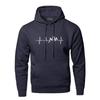 Man Mountain Heartbeat Hoodies Sweatshirt Long Sleeve Hooded Sweatshirt