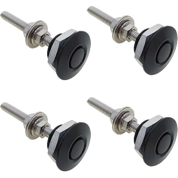 4Pcs Quick Latch Hood P, Universal Aluminum Quick Release Lock Latch Bumper, License Plate Lock Clip For Bumper Hood Or DIY 1.25 Inch(Black)