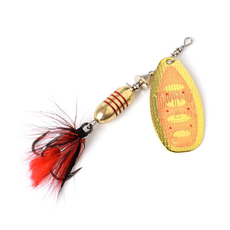 FTK Spinnerbait Fishing Lure With Flashing Blade Soft Hair Trail 3-Hook Treble Hook Bass Pike Perch