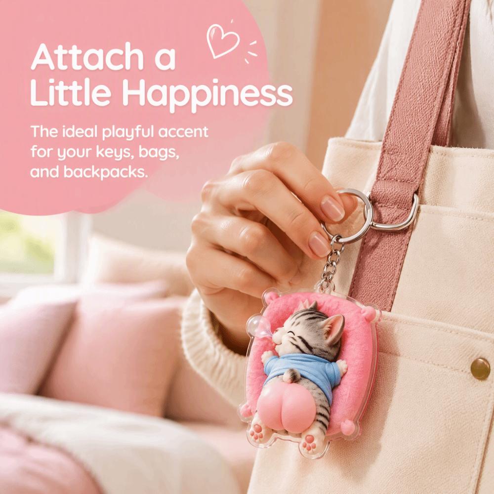 2D Animal Keychain Squeezable Bag Charm Durable Stress Relief Keychain  Birthday Gift Party Favor