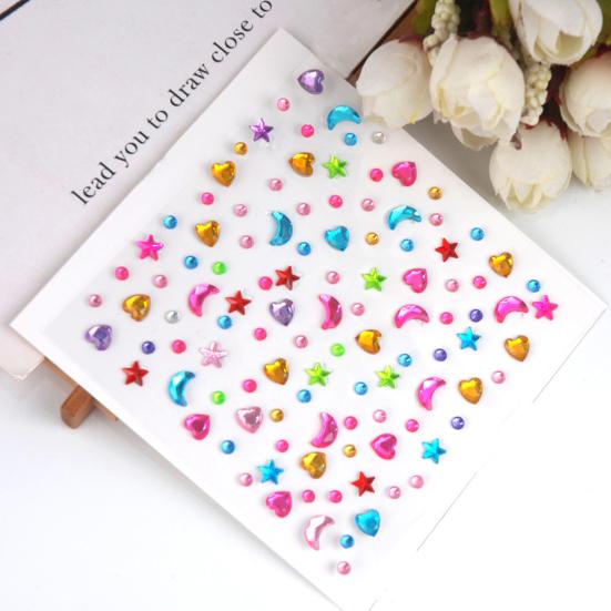 Colorful Rhinestone Stickers for DIY Crafts Star Moon Gem Stickers for Scrapbooking & Journaling Self-Adhesive Sparkling Gems for Card Making