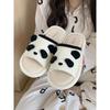 Panda Linen Slippers For Women Man Four Seasons Indoor Anti Slip Soft Sole Cute Stillness Floor Slipper For Couple