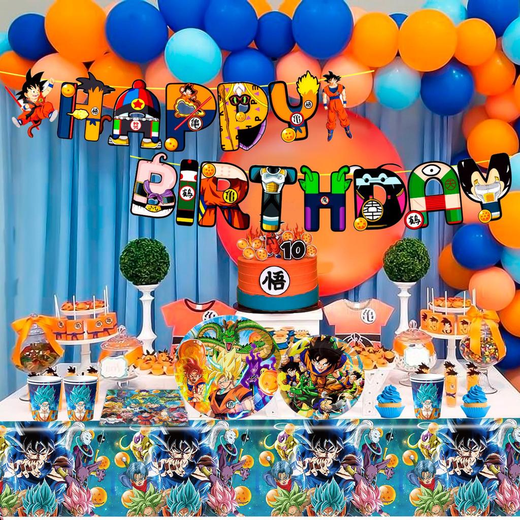 Dragon Party Supplies Tableware Cartoon Party Decoration Tableware Set-Party Decorations Banner,Dragon Cartoon Party Plates Cups Etc