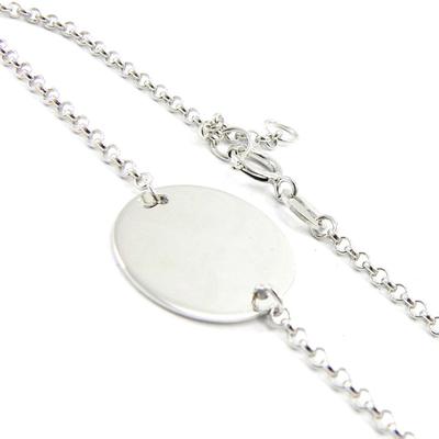 [I3692] - Βραχιόλι Ασήμι 'Identité' Επιμεταλλωμένο (Ροδιωμένο) - 15 mm