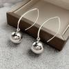 Silver Dangle Earrings for Women Jewelry Accessories Ear Jewelry Gifts Ball Long Earrings Drop