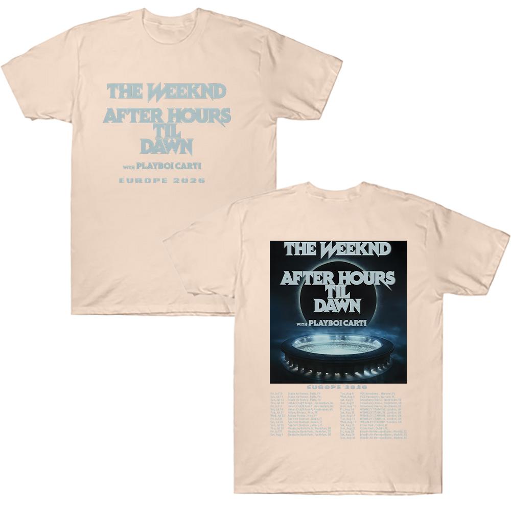 TheWeeknd After Hours Til Dawn Europa 2026 Camisetas Camisetas Gráficas Mujer Hombre Camiseta Hip Hop Ropa Estilo Trendy Camisetas de Algodón