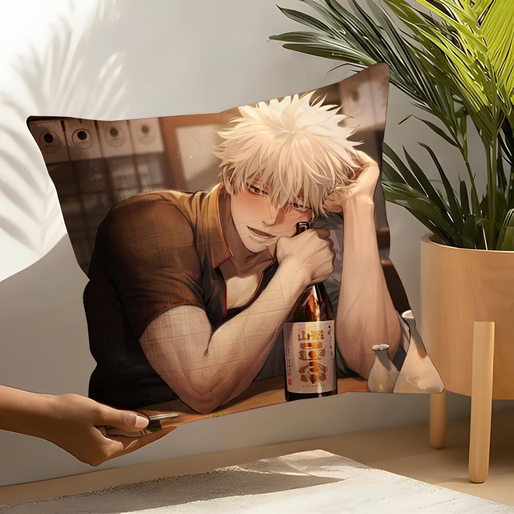 Gintama Pillow Case Linen Cushion Covers For Decorative Sofa Home Pillows Case Car Chair Pillows Cases