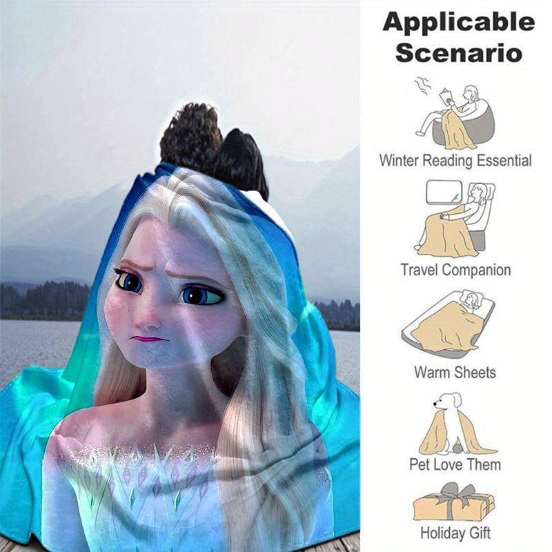 1pc, Elsa Frozen II Queen Elsa Ice Princess Blanket Home Decor, Couch Throw, Outdoor Blanket, Gift, Coverlet Suitable for Bedroom, Living