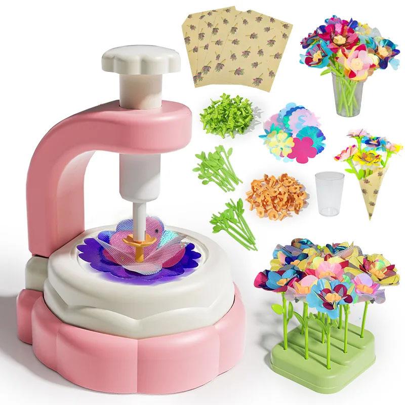 Non-Toxic Fabric Flower Bouquets Toys Diy Craft Kits Toys For Kids Handmade Flowers Market Toy Children Christmas Birthday Gift