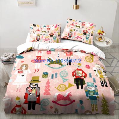Nutcracker Christmas Tree Star Bedding Set  Duvet Cover Set 3D Print Comforter Cover Bedclothes for Boy Girl Bedding Sets Decor