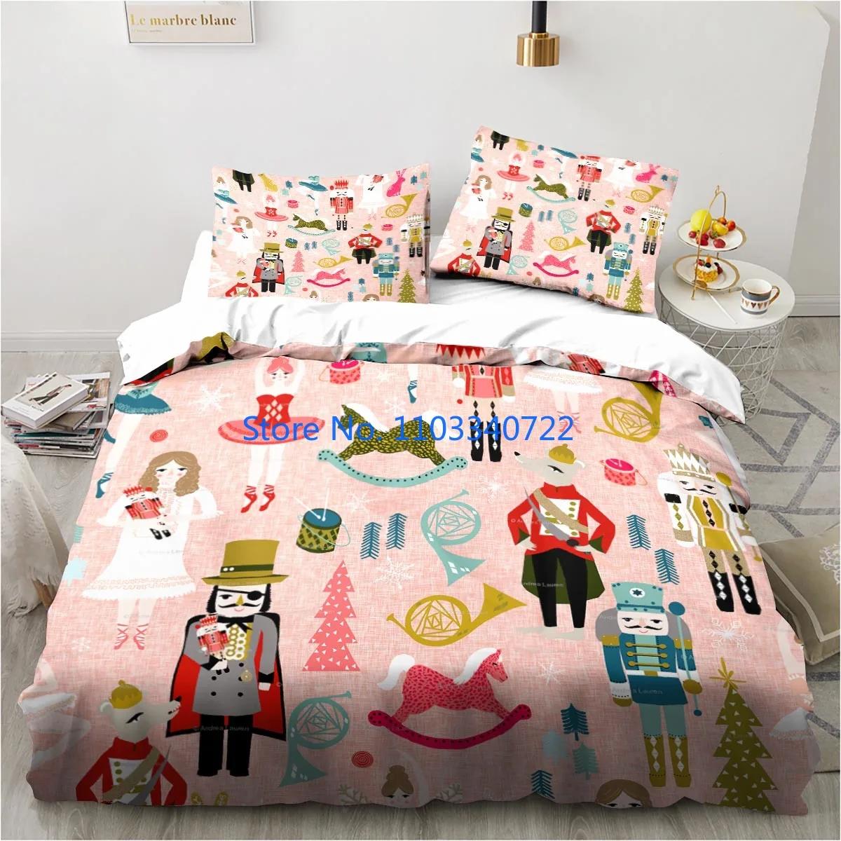 

Nutcracker Christmas Tree Star Bedding Set Duvet Cover Set 3D Print Comforter Cover Bedclothes for Boy Girl Bedding Sets Decor Child 120x150cm