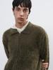 Generalidea Unisex Hairy Zip-Up Collared Cardigan [Khaki] / Sbe4U04009