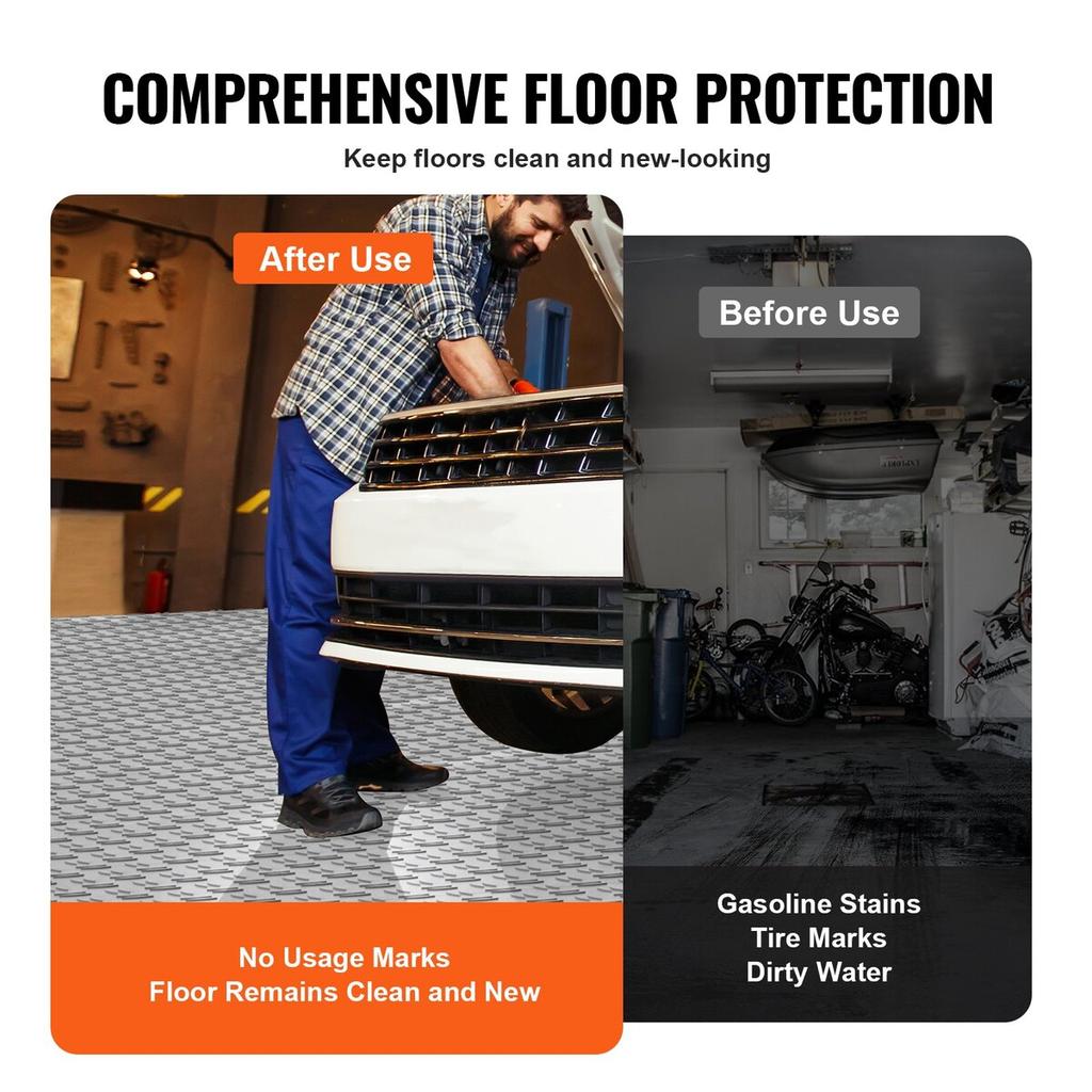 Garage Tiles Interlocking, 12 x 12 x 0.53 inch 25 Pack Garage Floor Covering Tiles, Non-Slip Double-Sided Texture Garage Flooring Tiles, for Garages,