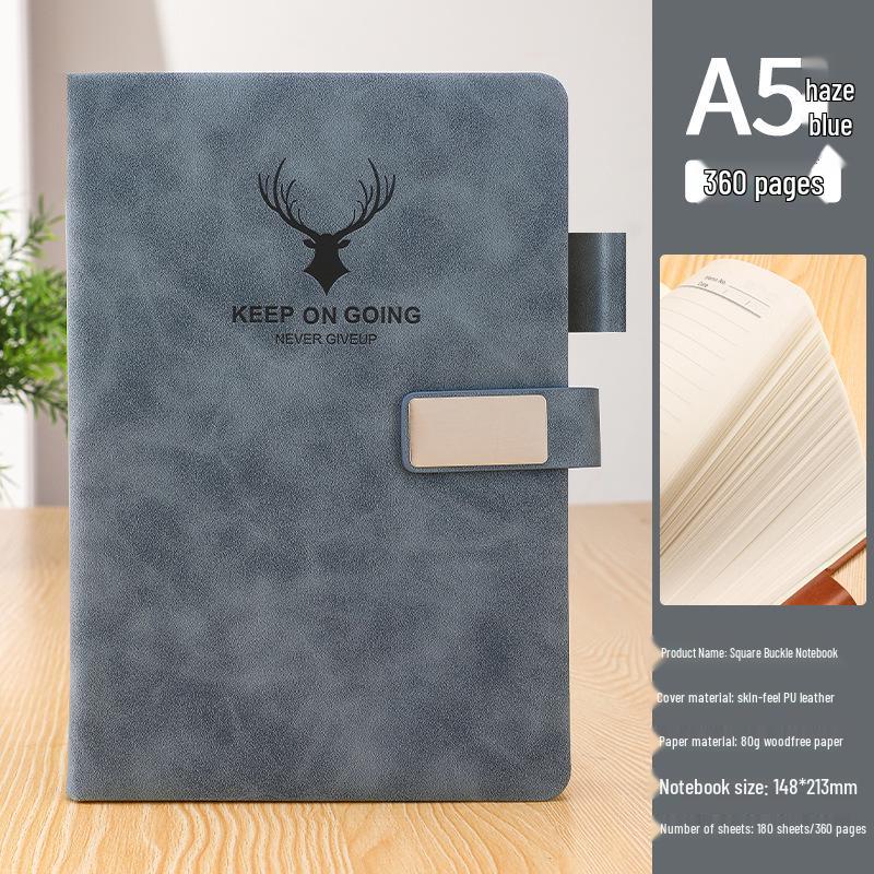 A5 Sheepskin Leather Business Notebook – Thick, Soft Cover for Meetings & Records