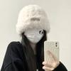 Hat female autumn and winter warm knitted wool snow hat cycling mother fashion ear protection headgear scarf integrated hat