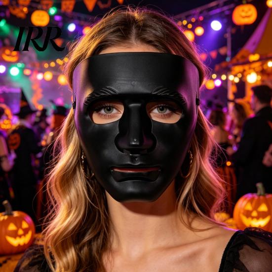 Classic Hip-hop Prop Halloween Mask for Hip Hop Dance Performance, Durable Hard Plastic Ghost Solid Color Party Face Cosplay, Breathable Unisex Stage