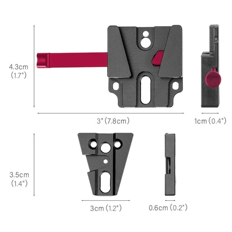 Quick Release Mounting Plate for Camera Cage Featuring V Type Design Aluminum Alloy for Fast Setup in Studios