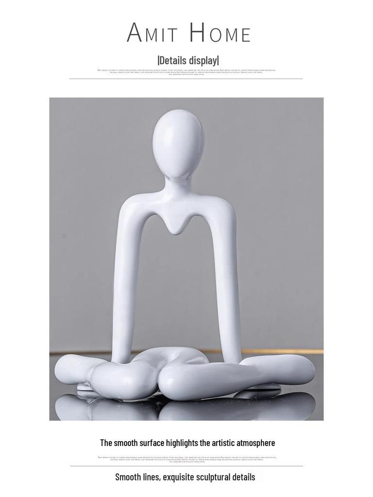 Nordic Minimalist Abstract Figure Ornaments - High-End Texture Decor for Living Room, Office, or Study.