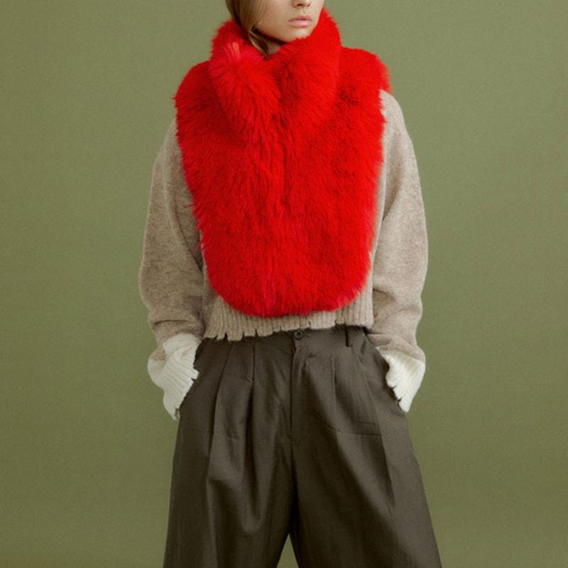 molliolli FLO fur dicky collar [red]