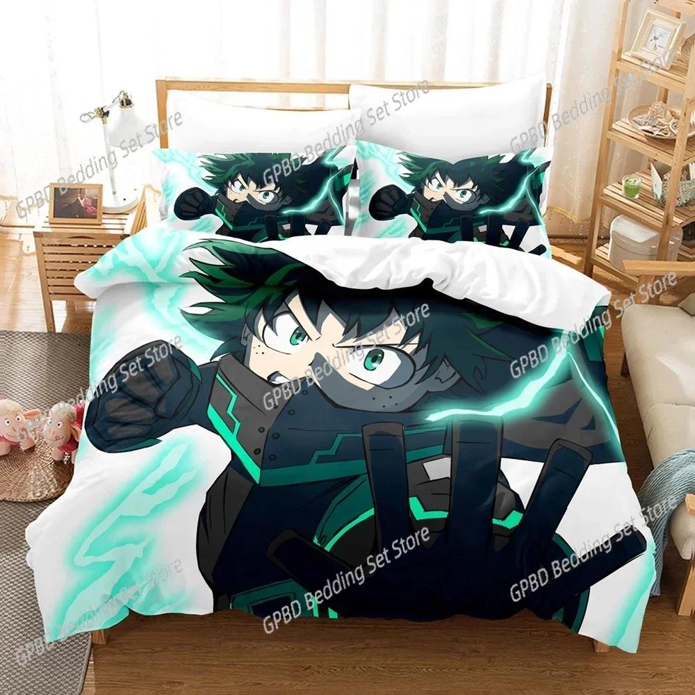 Anime Bedding Set My Hero Academia Comfortable Duvet Quilt Cover Pillowcase Bedding Set Children Bedroom Decoration Home Textile