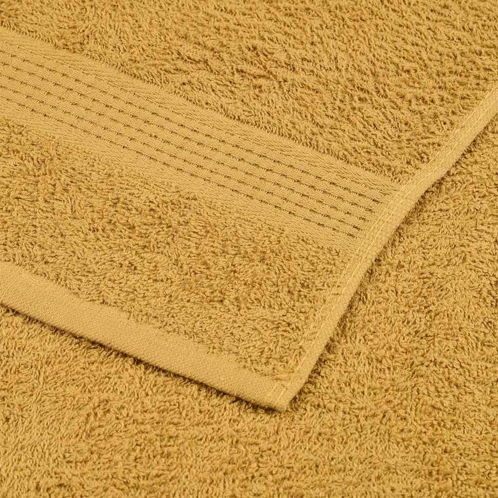 Vidaxl Ręczniki Gościnne 2 Szt. Złote 30X50 Cm 360 Gsm 100% Bawełna